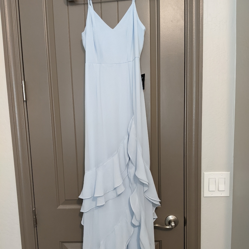 Light blue gown